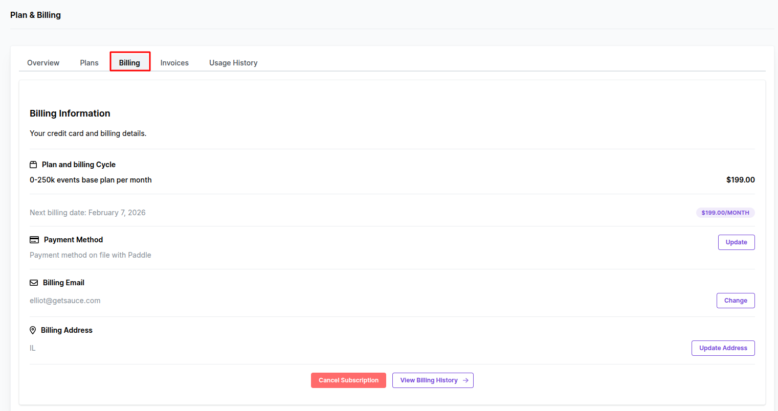 change billing email