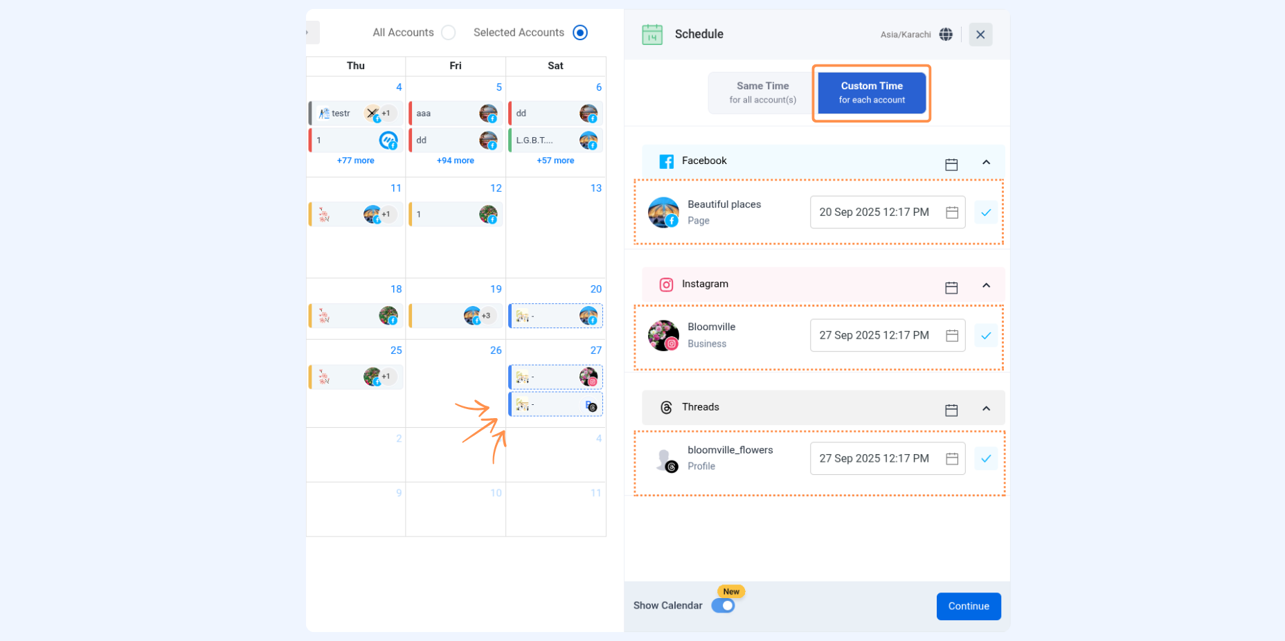 Custom Time example