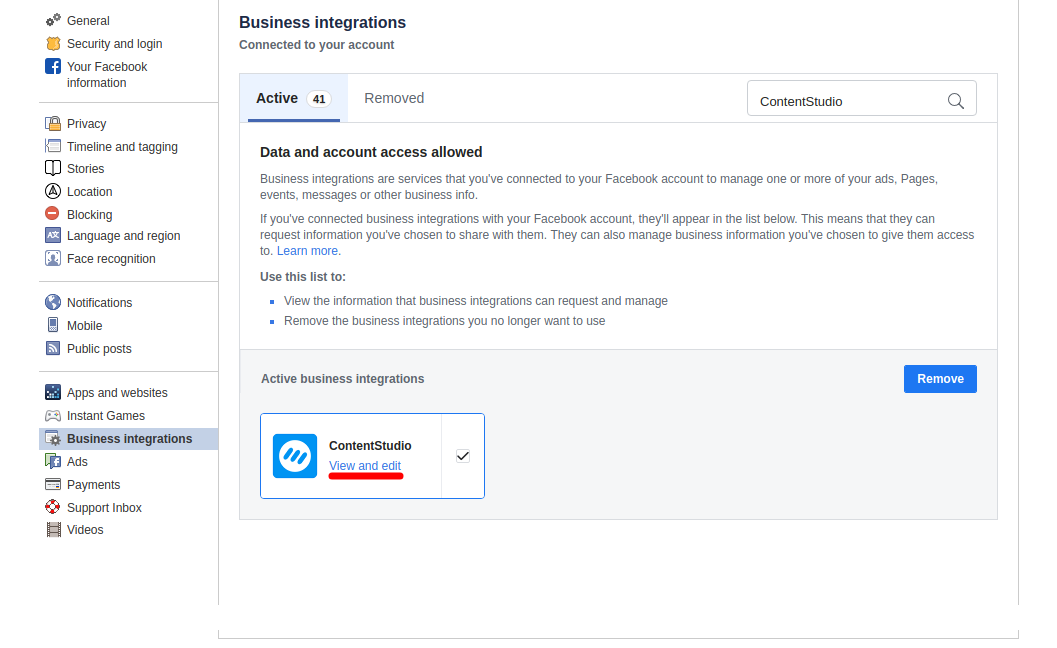 Facebook Business Integrations