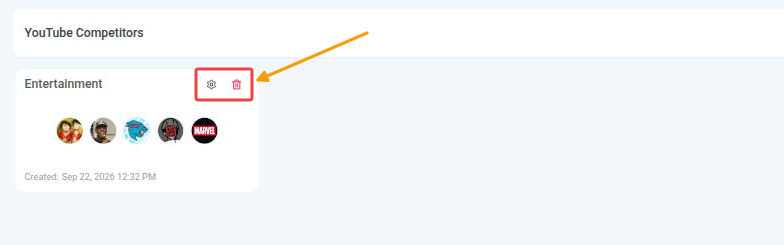 Settings (gear) and delete (trash) icons shown when hovering over a report card